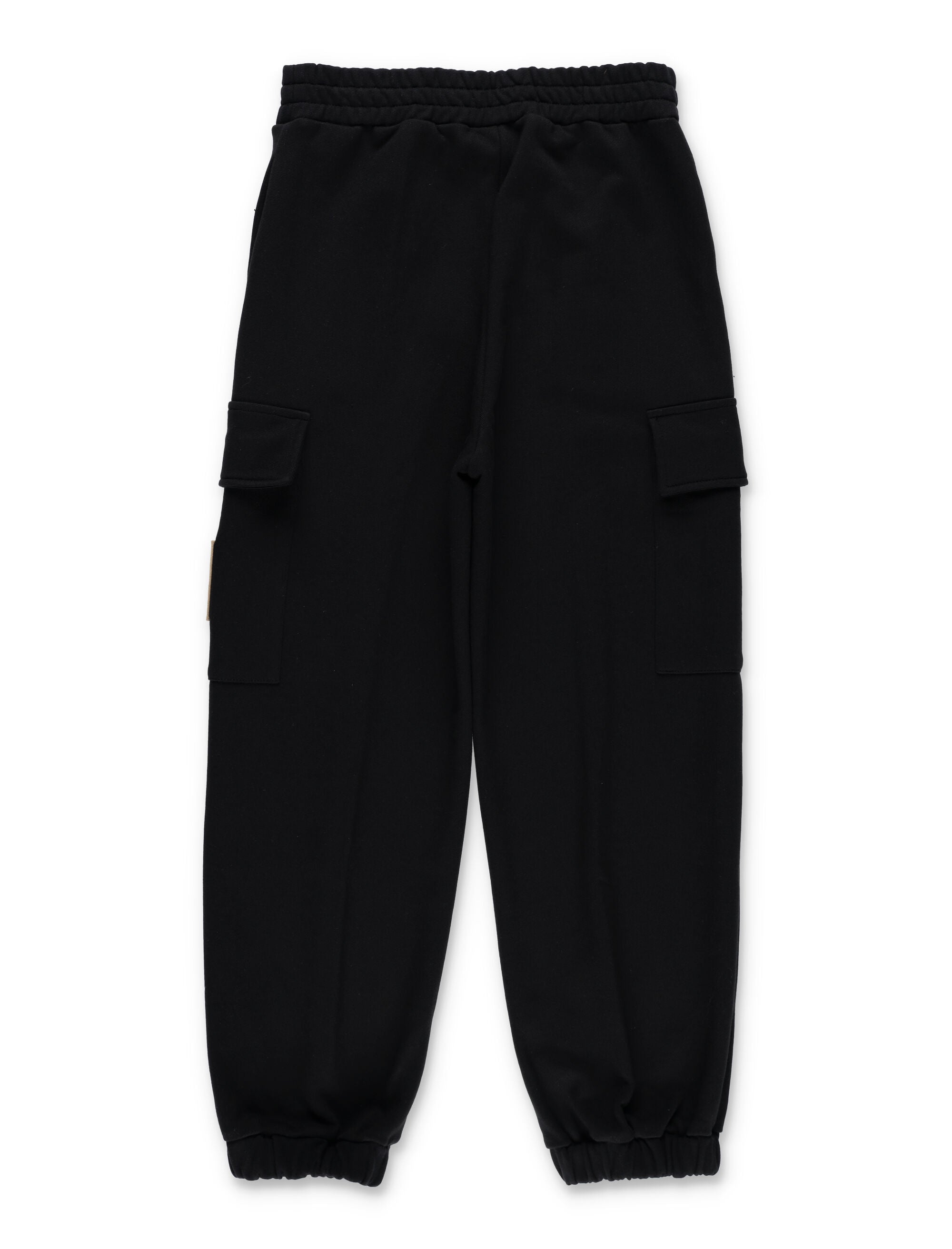 Fendi Kids black jogger pants with FF logo Cotton
