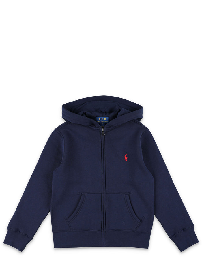 Kid - Zip Fleece Hoodie Navy Cotton Sweatshirt