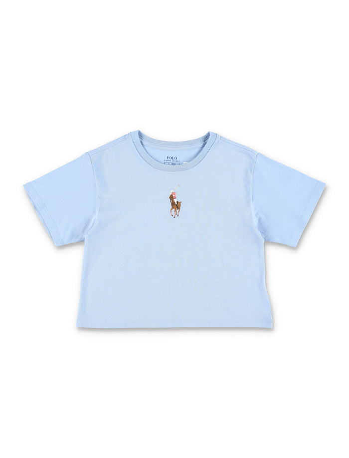 Kid - Big Pony cotton boxy t-shirt Blue
