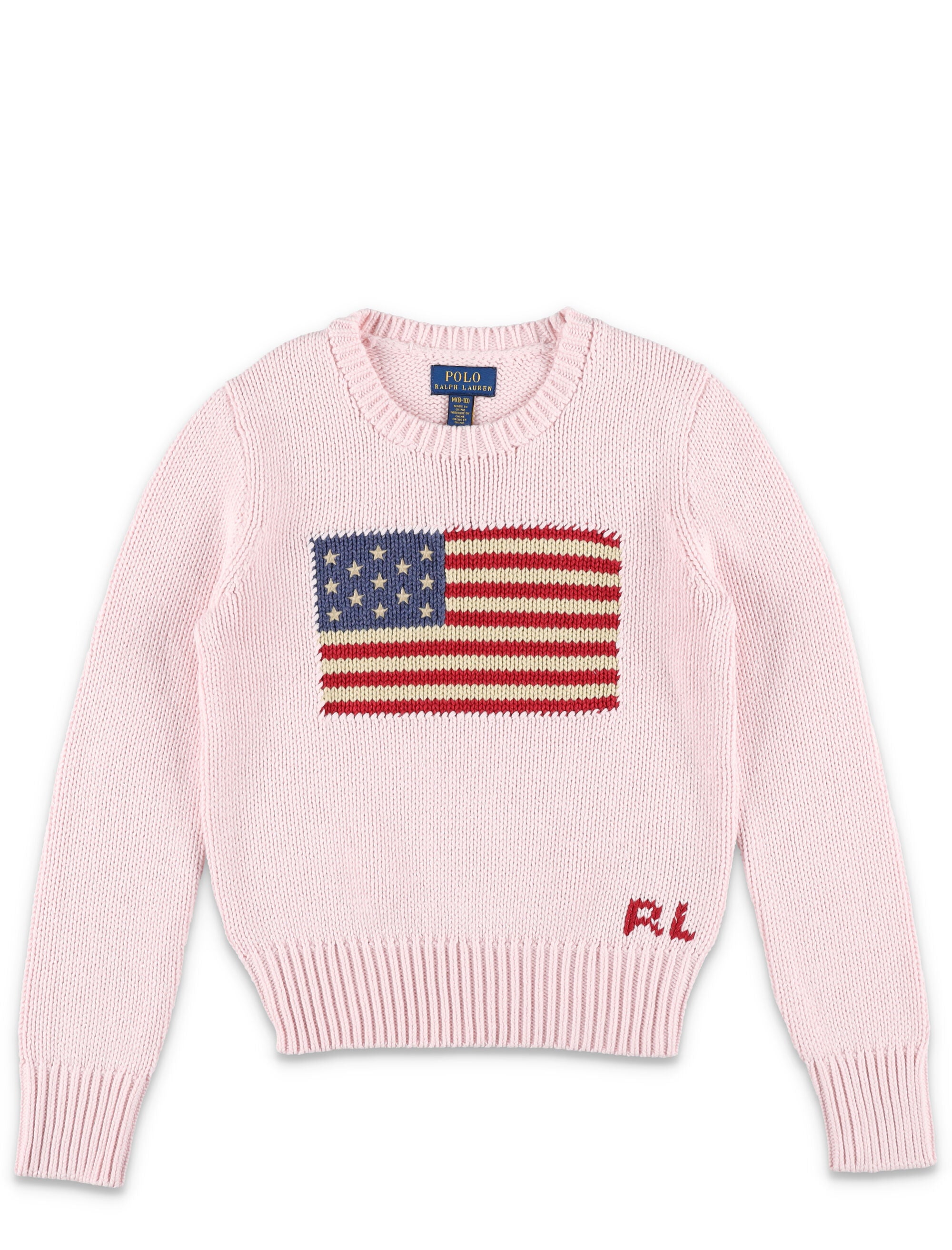 Kid - Flag knit sweater Acacia Pink Cotton