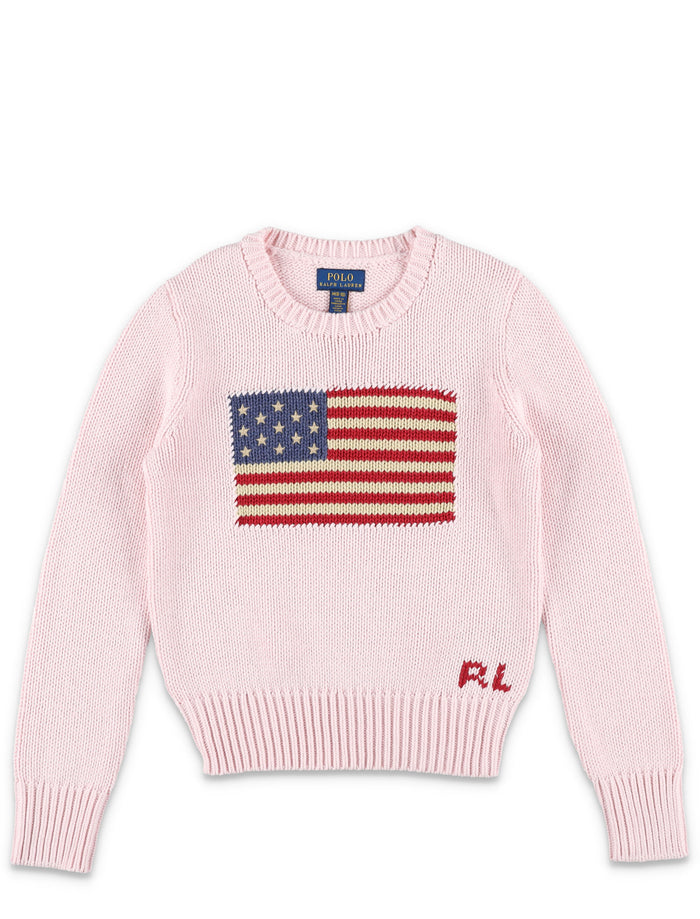 Kid - Flag knit sweater Acacia Pink Cotton