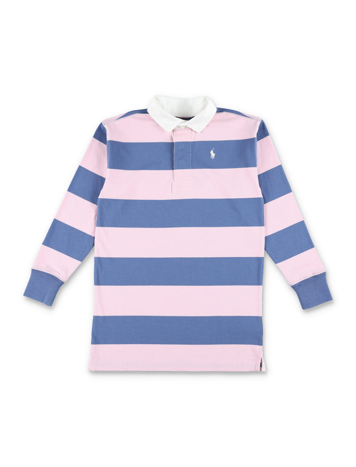 Kid - Striped polo dress Pink Cotton
