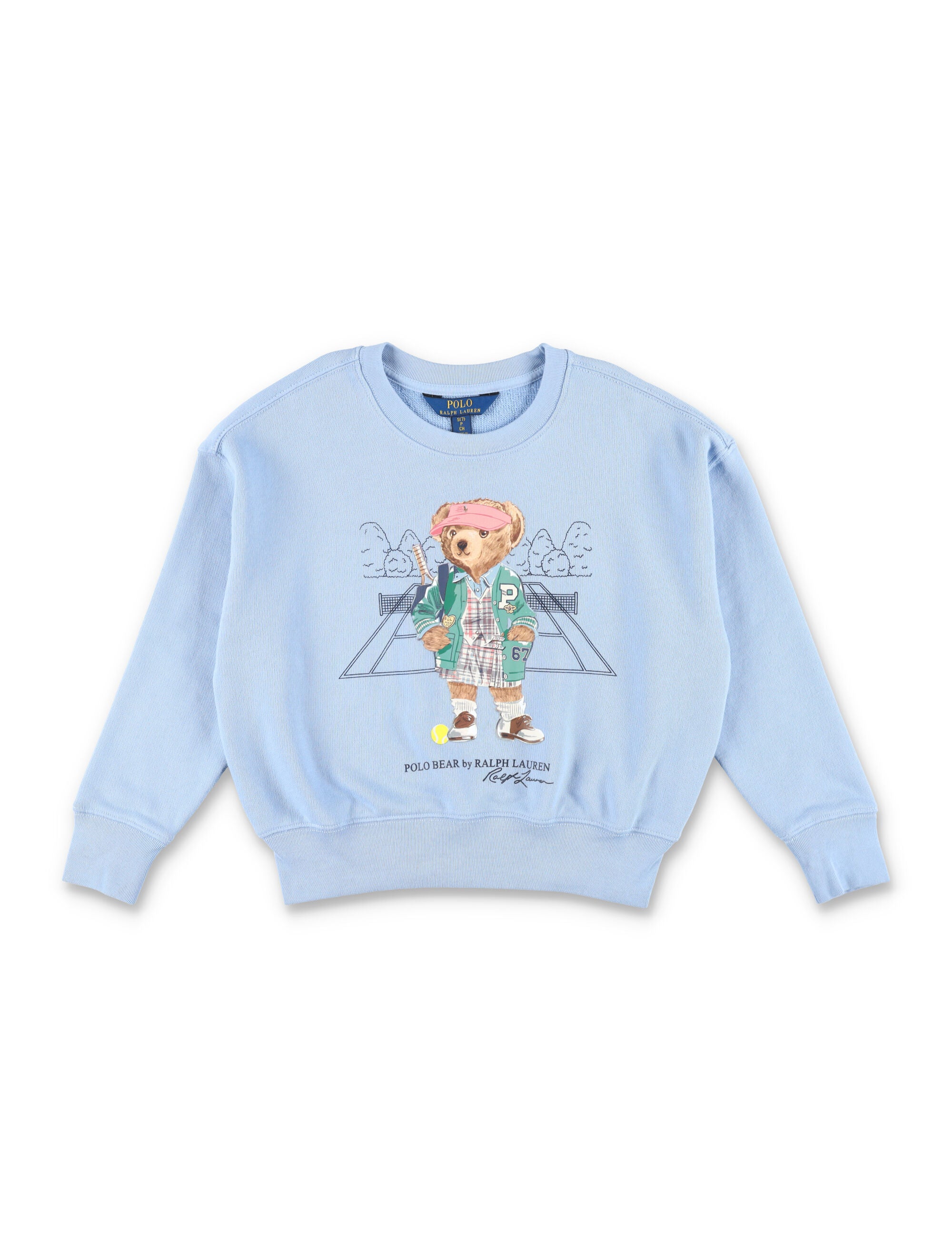 Kid - Polo Bear terry sweatshirt Blue Cotton