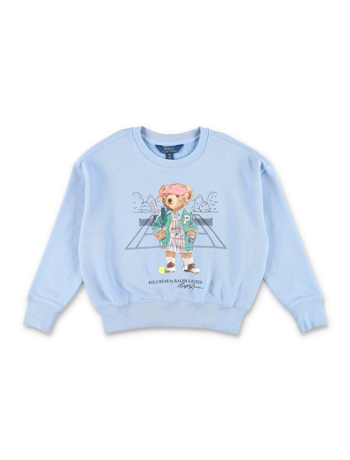 Kid - Polo Bear terry sweatshirt Blue Cotton