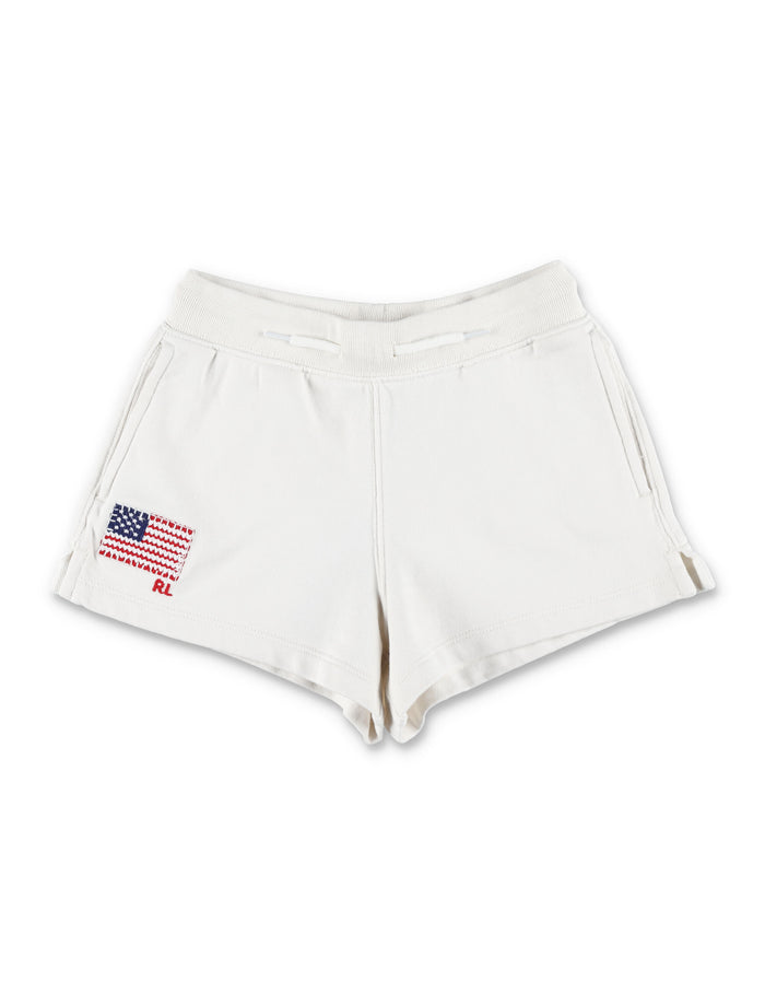 Kid - Flag french terry short White Cotton