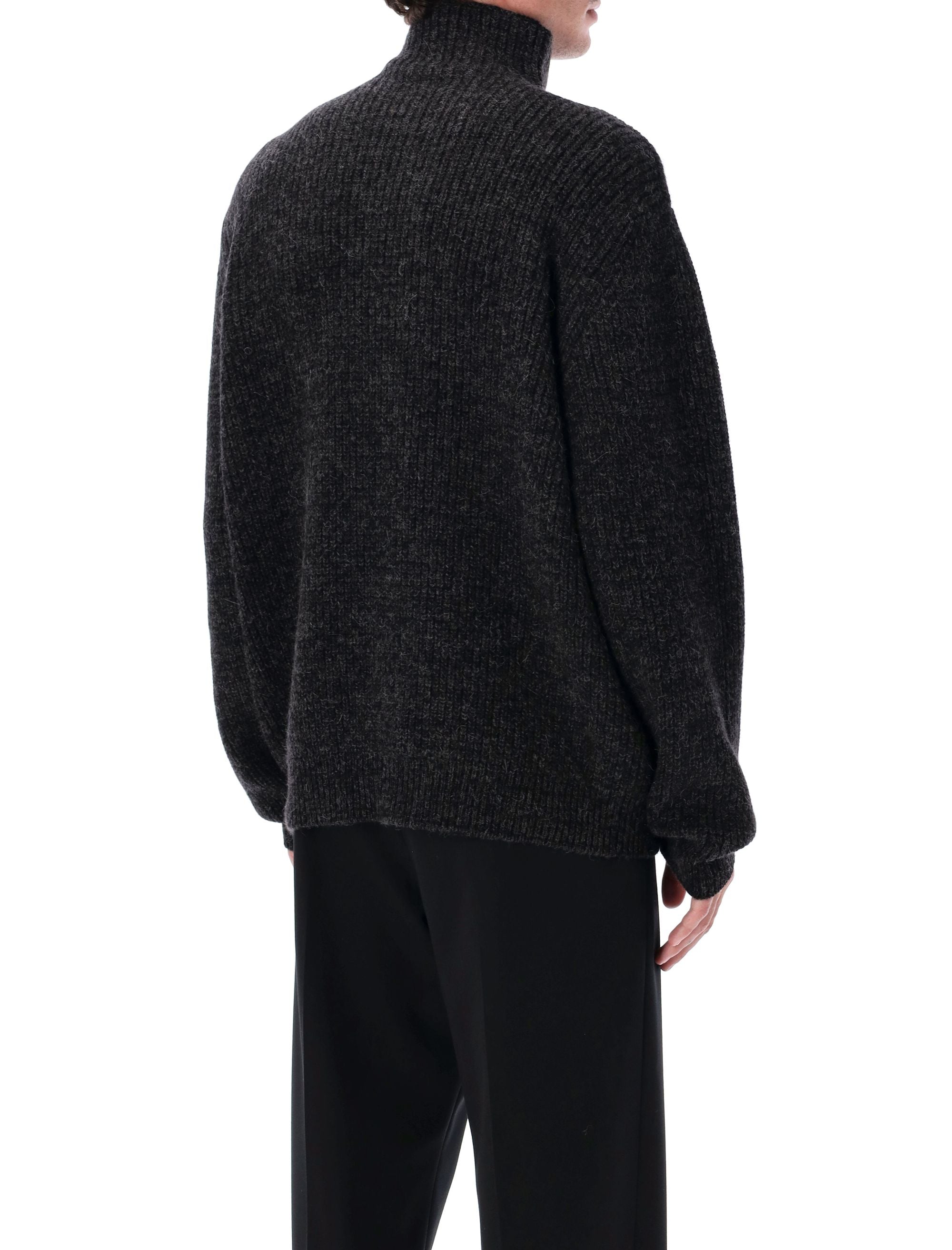 Lemaire Yak Alpaca High Neck Sweater Black Mink