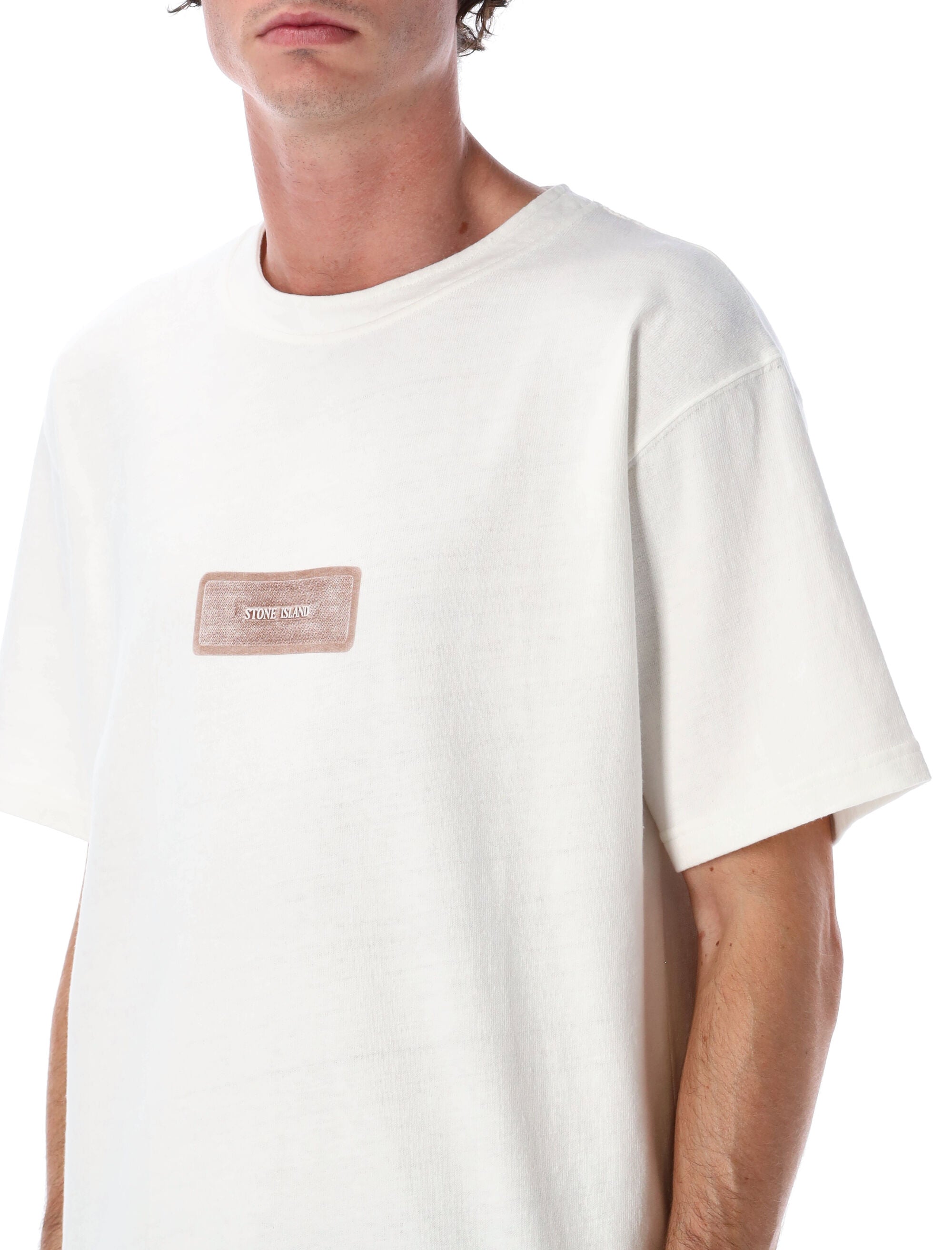 Stone Island Raw Beauty recycled cotton archive print t-shirt Natural