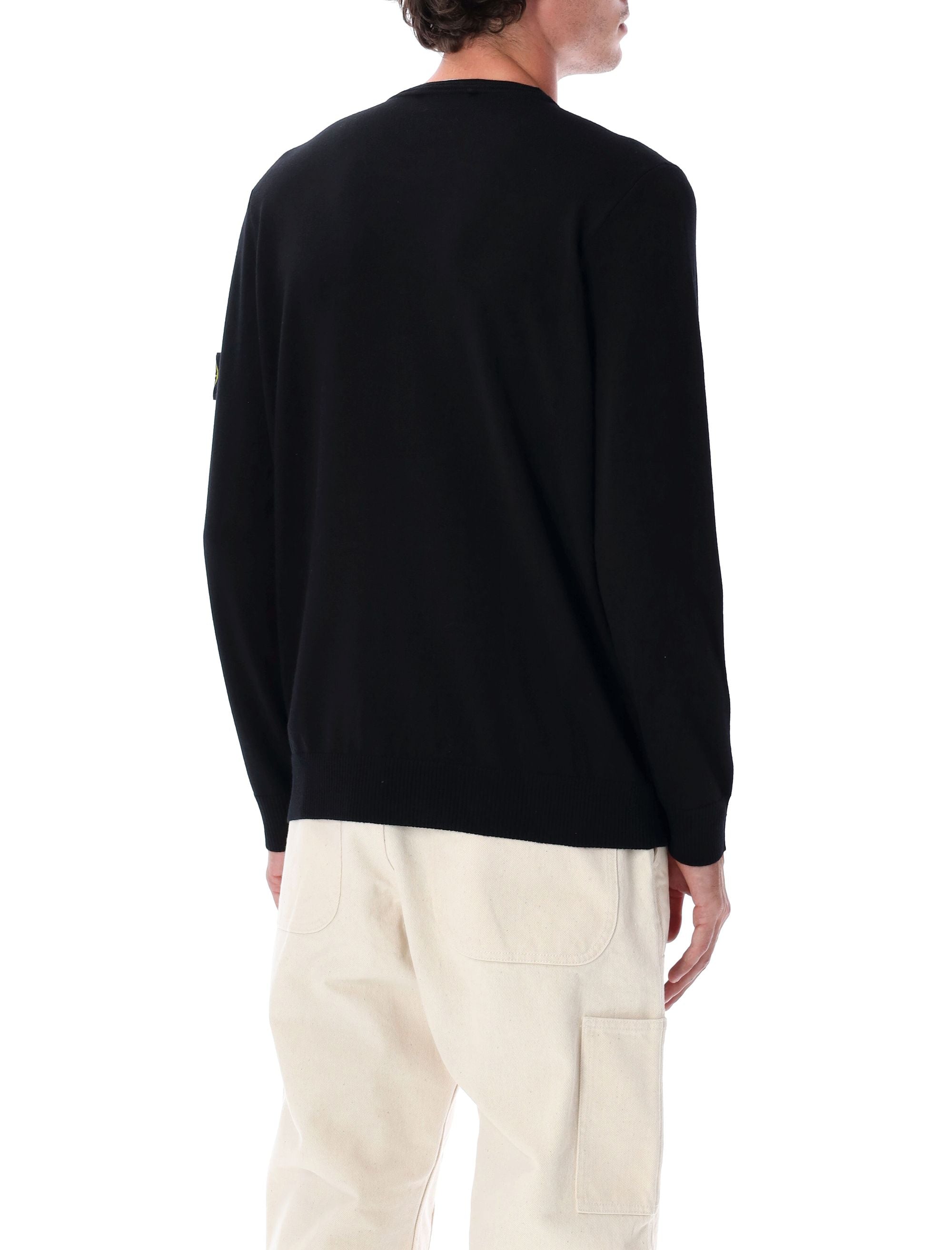 Stone Island Wool Crewneck Jumper Black Virgin Sweater
