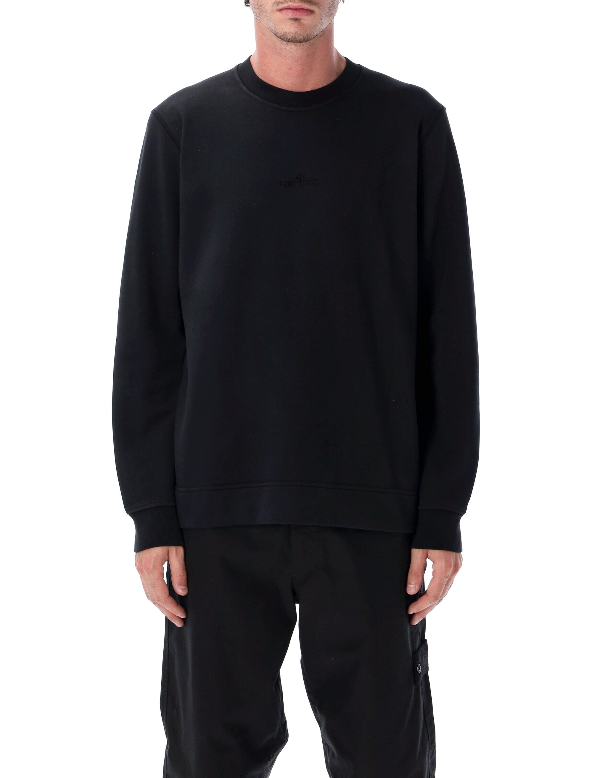 Stone Island cotton crewneck sweatshirt Black