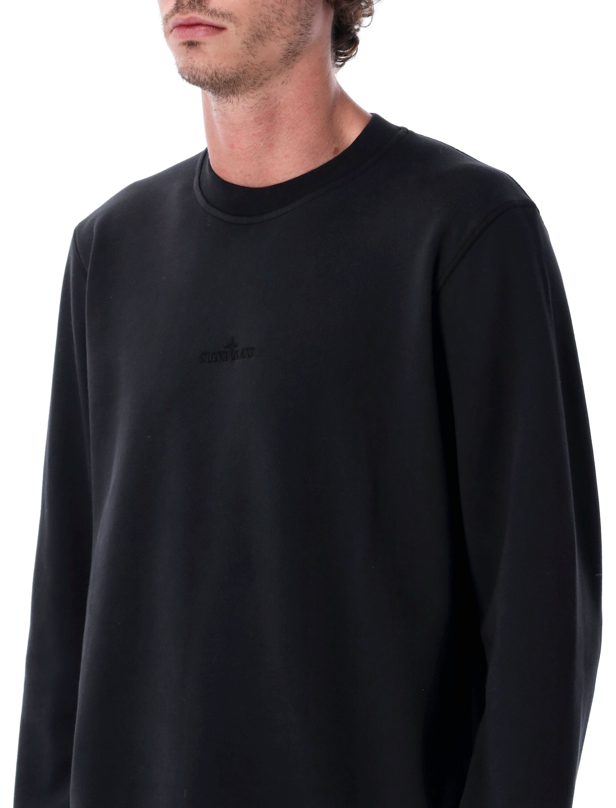 Stone Island cotton crewneck sweatshirt Black
