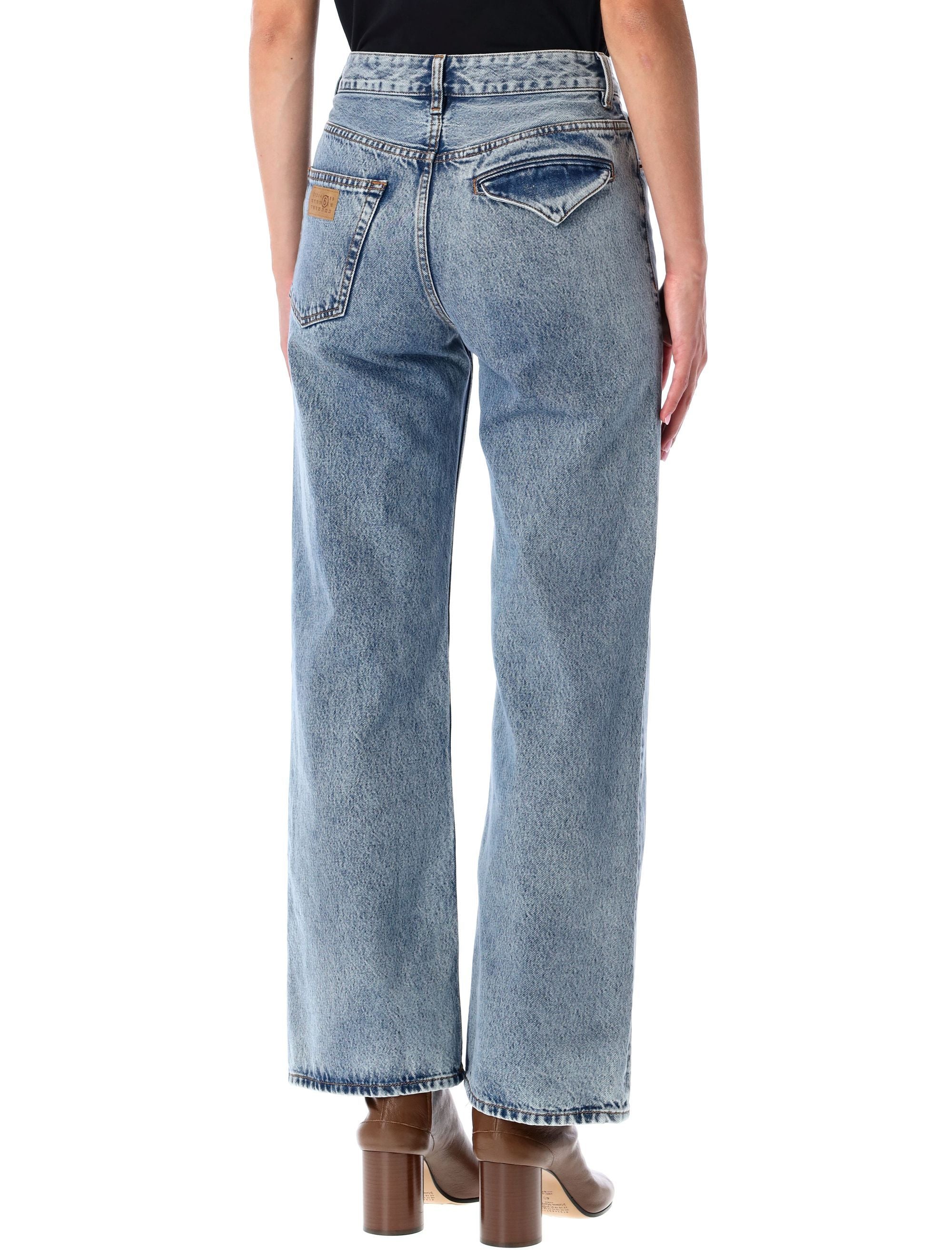 MM6 Maison Margiela wide-leg jeans Light Blue Cotton