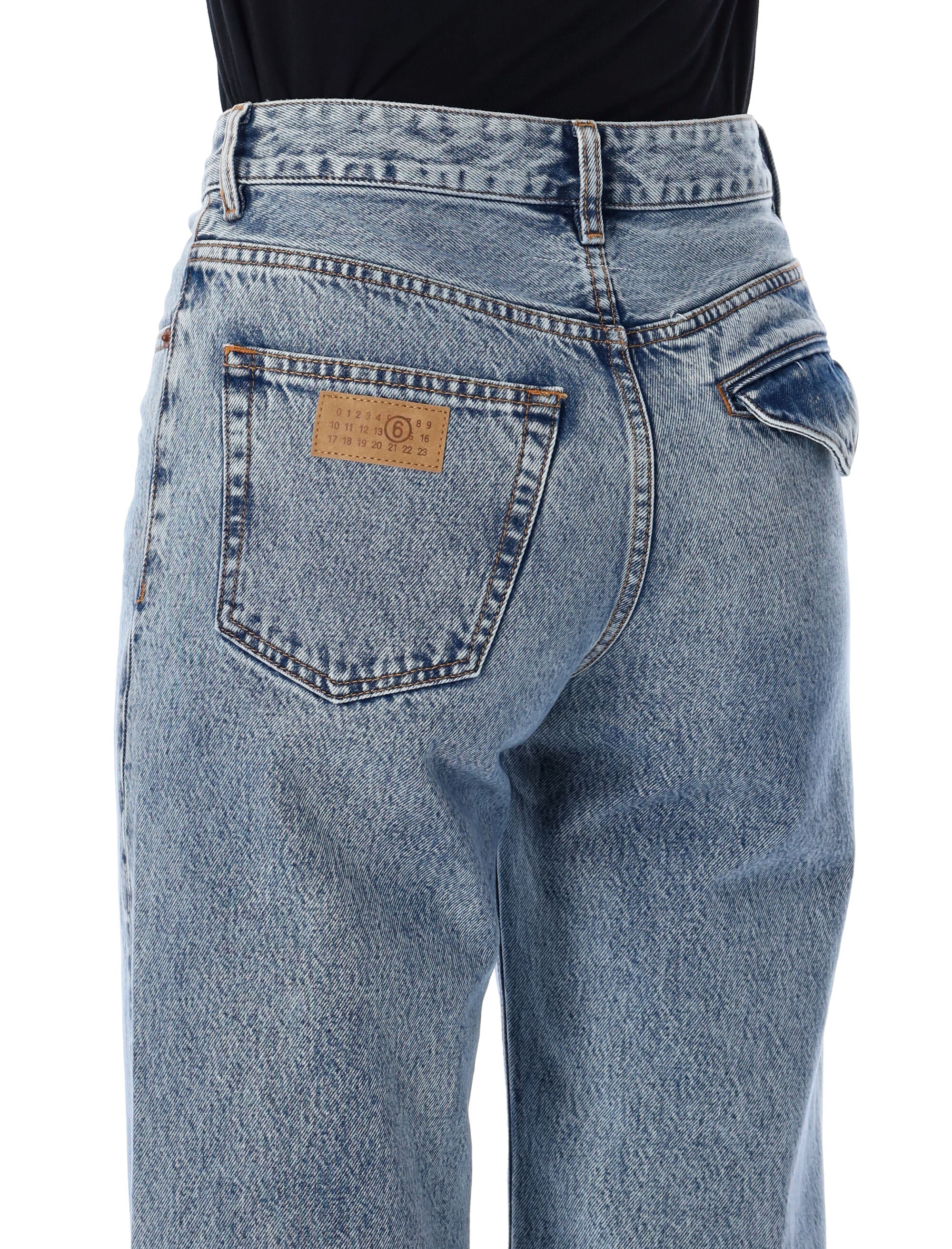 MM6 Maison Margiela wide-leg jeans Light Blue Cotton