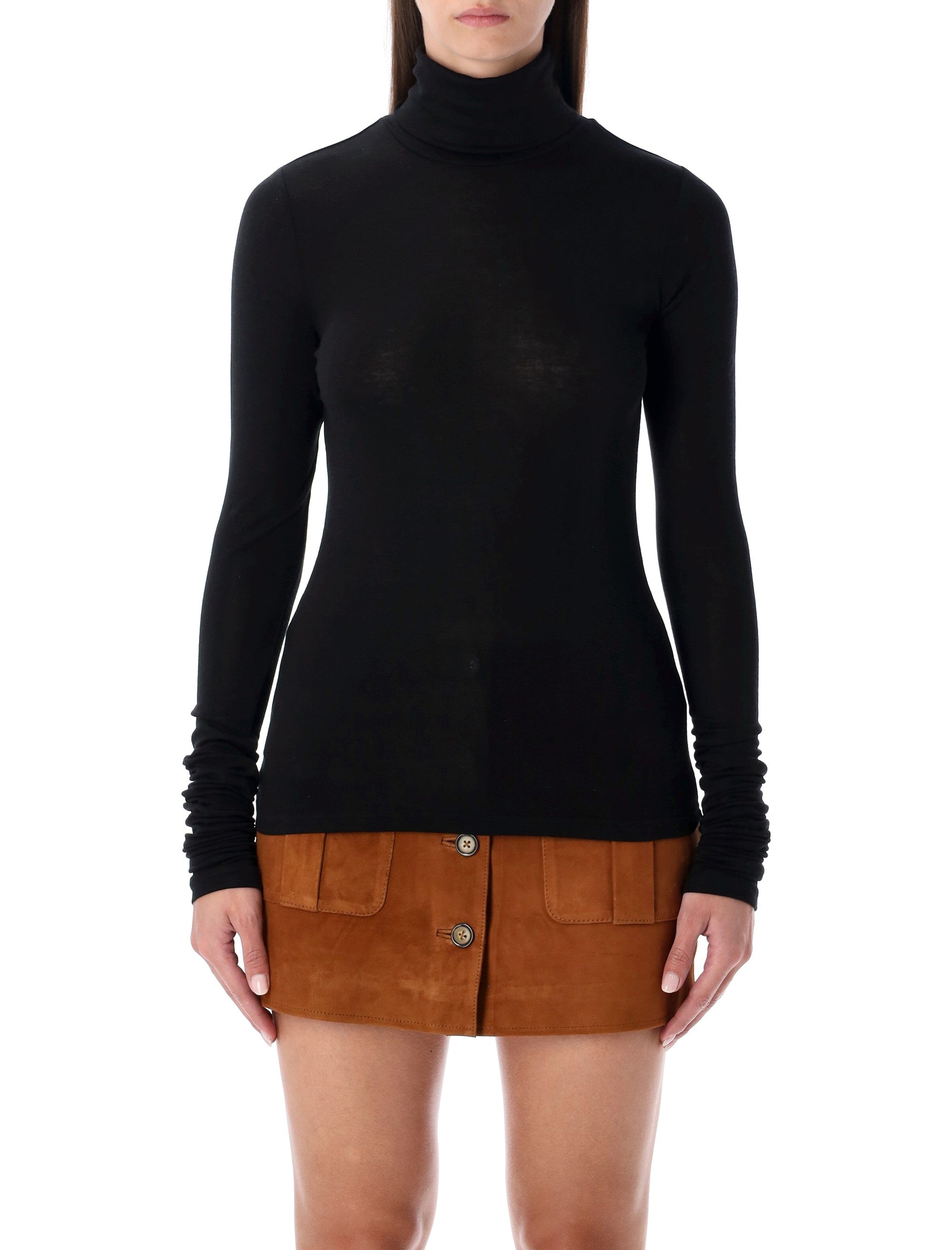 The Garment Bree long turtleneck top Black Lyocell
