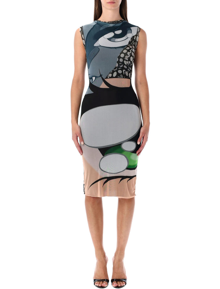 Julien Ceccaldi printed bodycon midi dress Prt Recycled Polyester