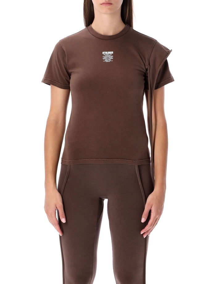 Ottolinger fitted organic cotton brown T-shirt Dark