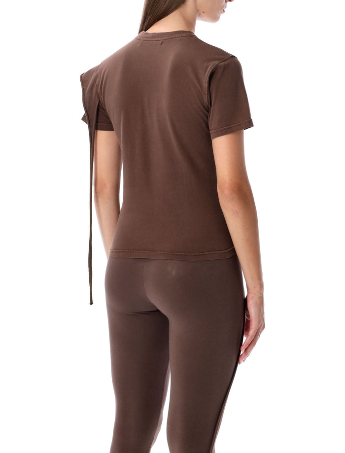 Ottolinger fitted organic cotton brown T-shirt Dark