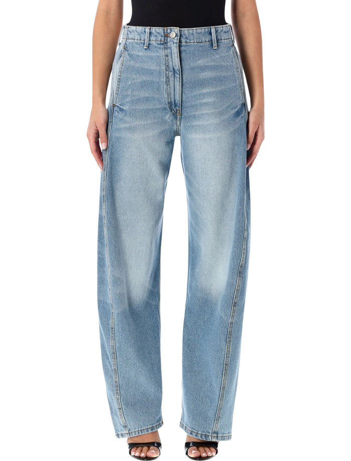 Magda Butrym relaxed fit mid-waist denim pant Blue Cotton Jean