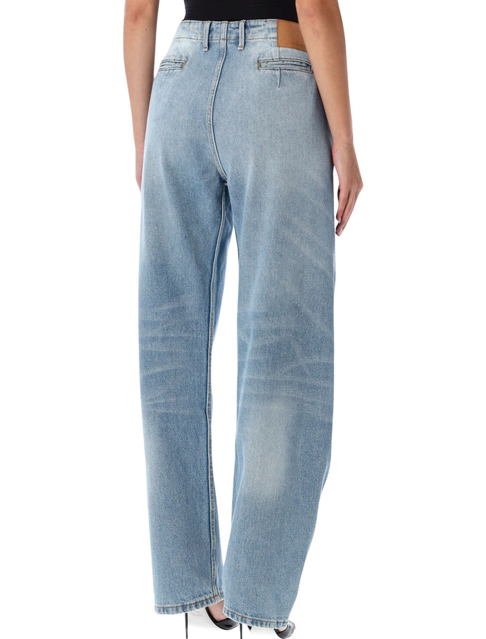 Magda Butrym relaxed fit mid-waist denim pant Blue Cotton Jean