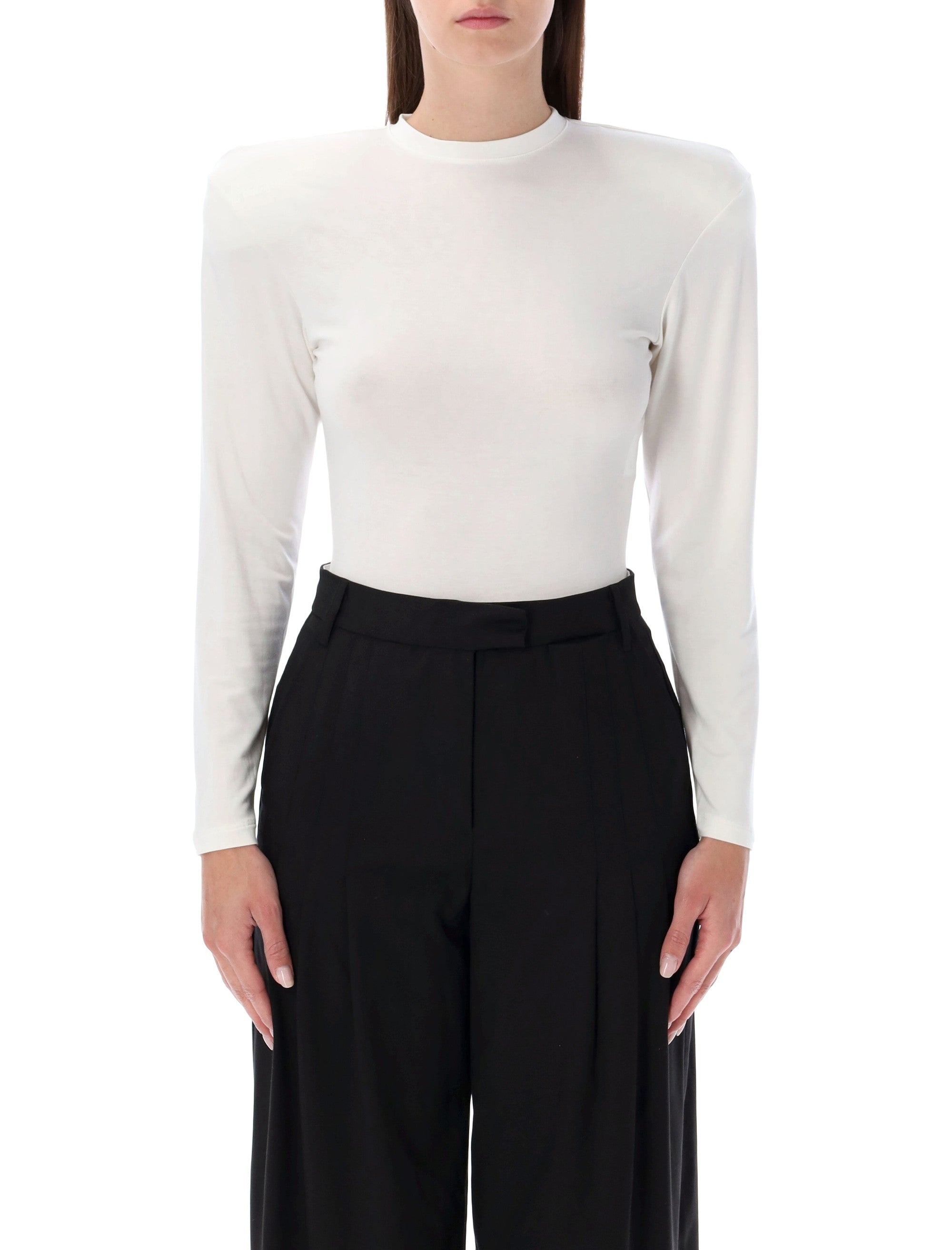 Magda Butrym cream jersey bodysuit Circulose