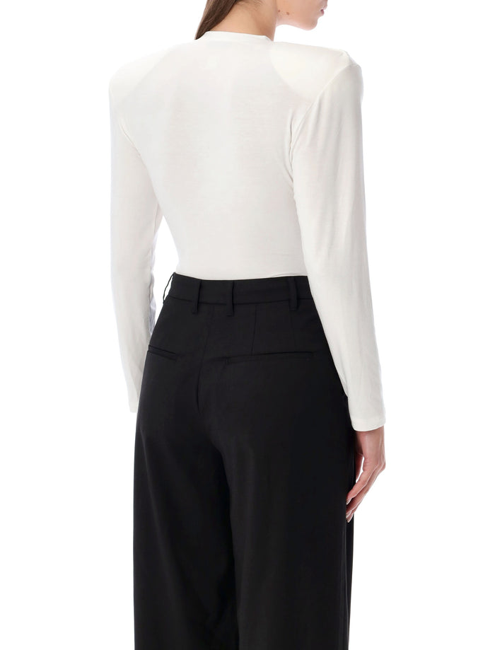 Magda Butrym cream jersey bodysuit Circulose