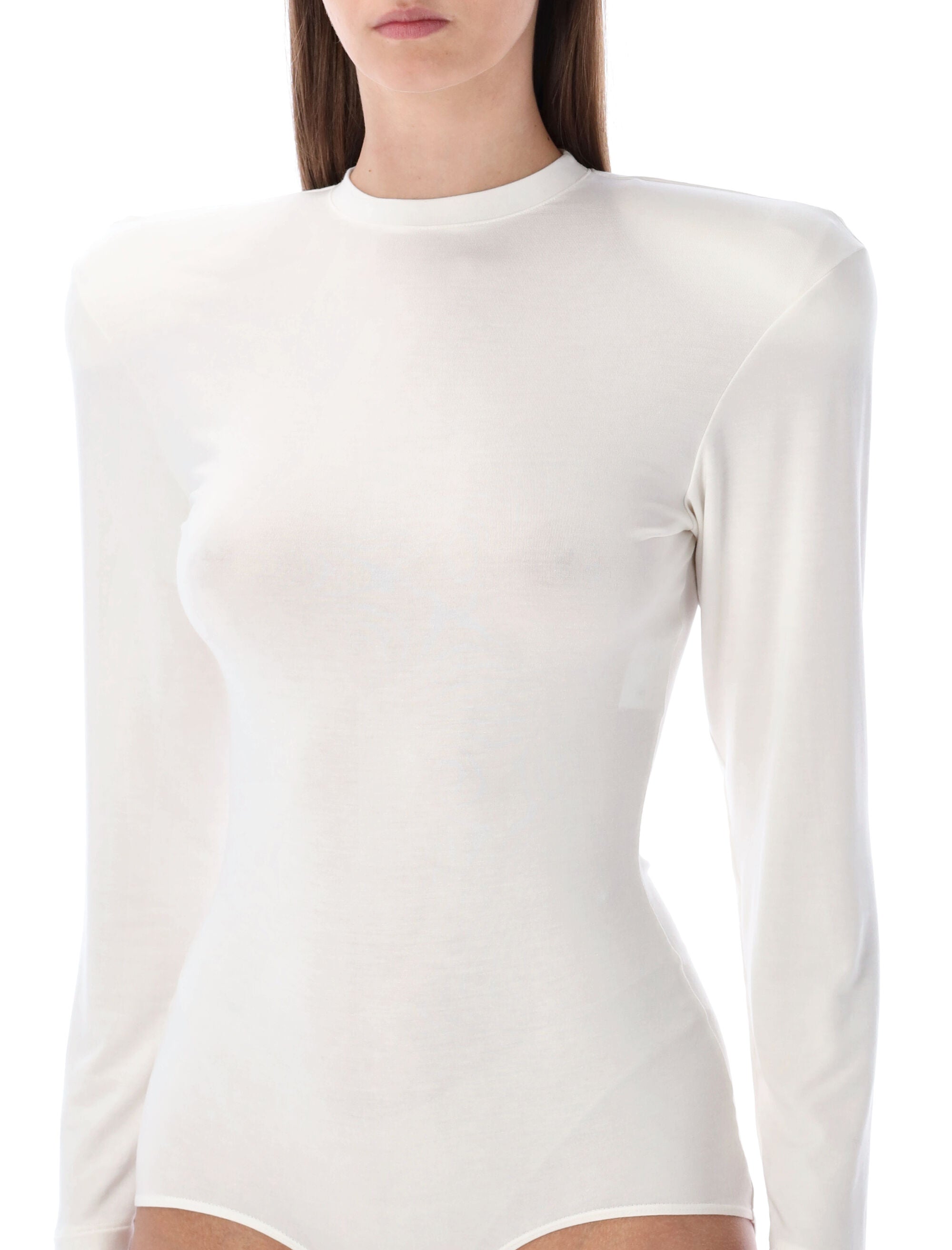 Magda Butrym cream jersey bodysuit Circulose