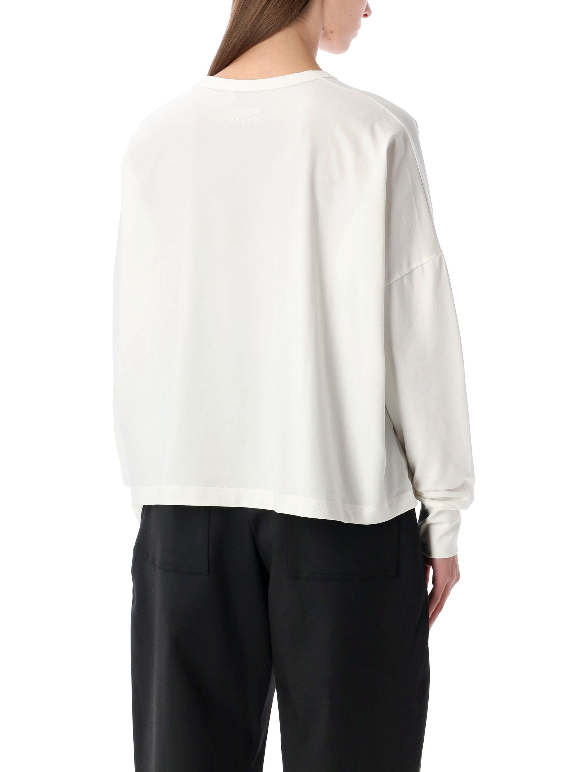Studio Nicholson Loop cotton jersey long sleeve t-shirt White