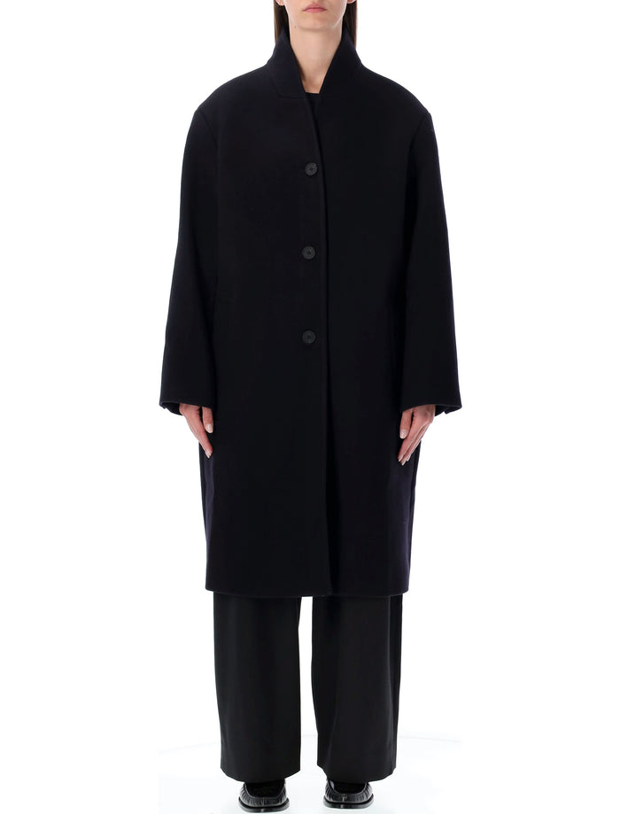 Studio Nicholson Morro Double Wool And Cashmere Coat Dark Navy