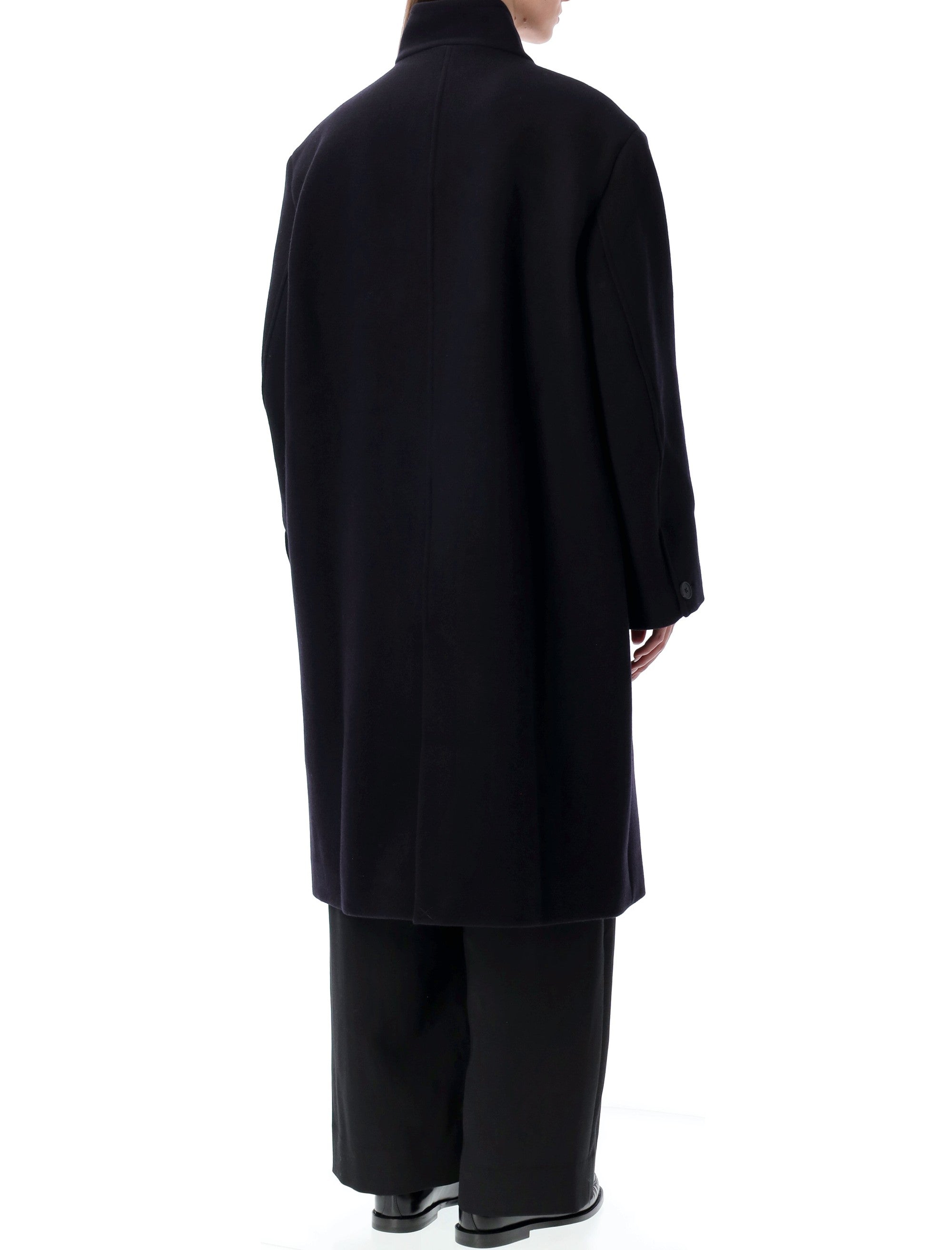 Studio Nicholson Morro Double Wool And Cashmere Coat Dark Navy