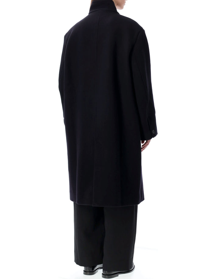 Studio Nicholson Morro Double Wool And Cashmere Coat Dark Navy