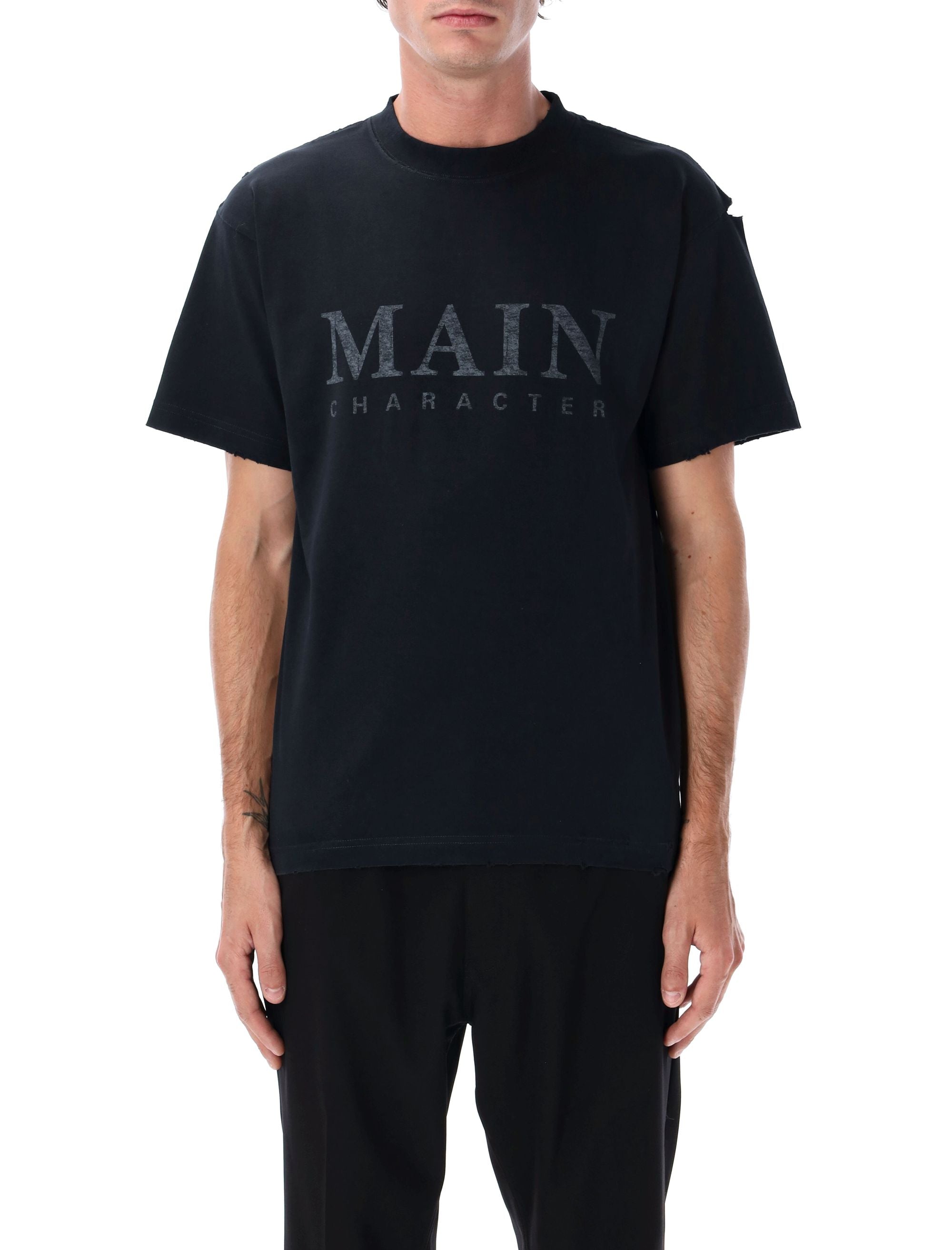 Balenciaga black faded regular fit logo t-shirt Cotton