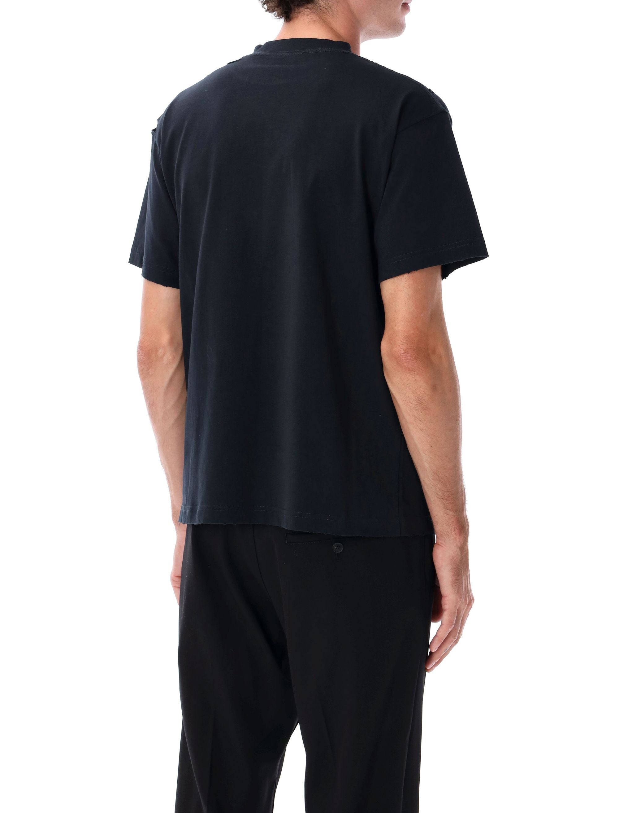 Balenciaga black faded regular fit logo t-shirt Cotton