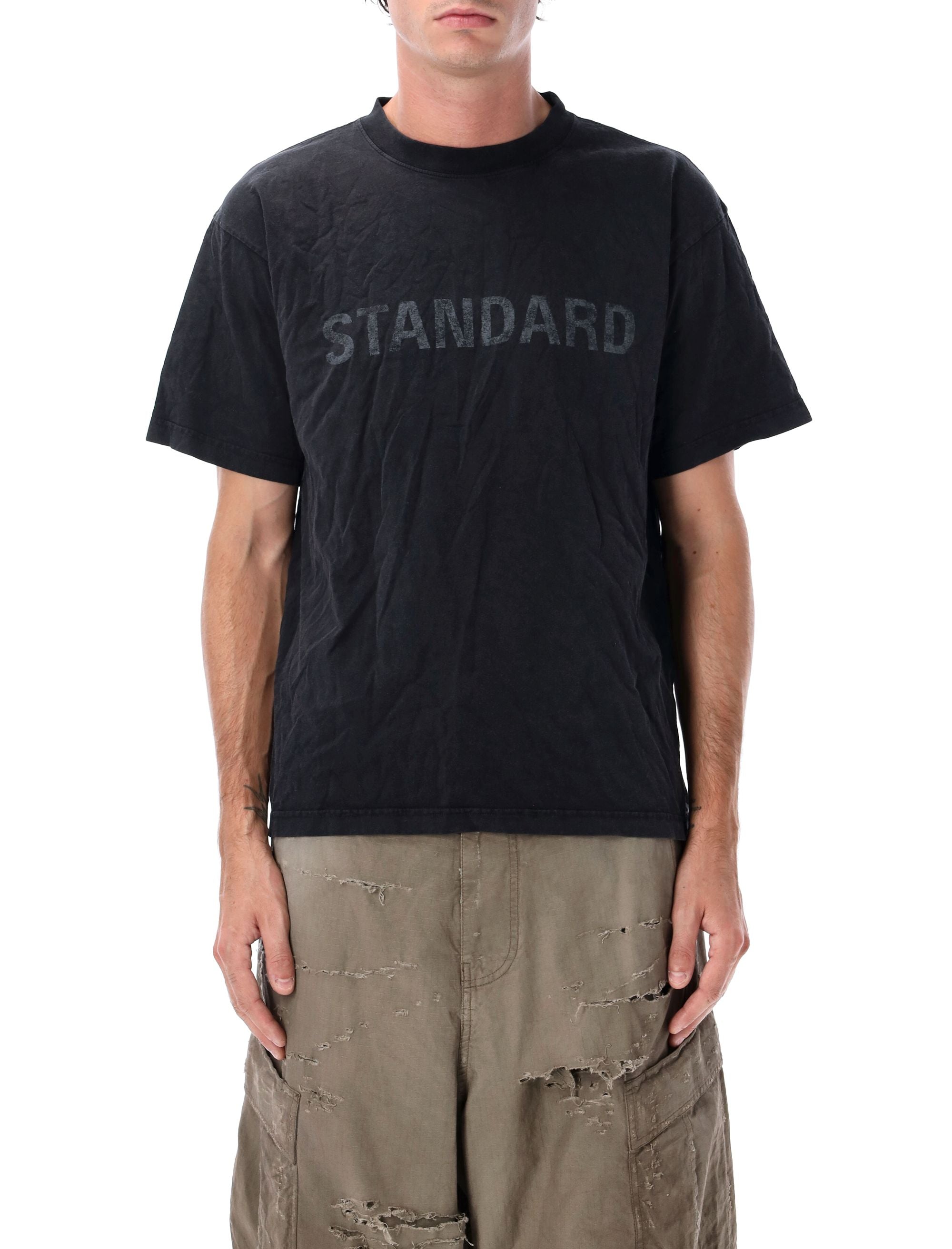 Balenciaga Standard black faded regular fit logo t-shirt Washed Cotton