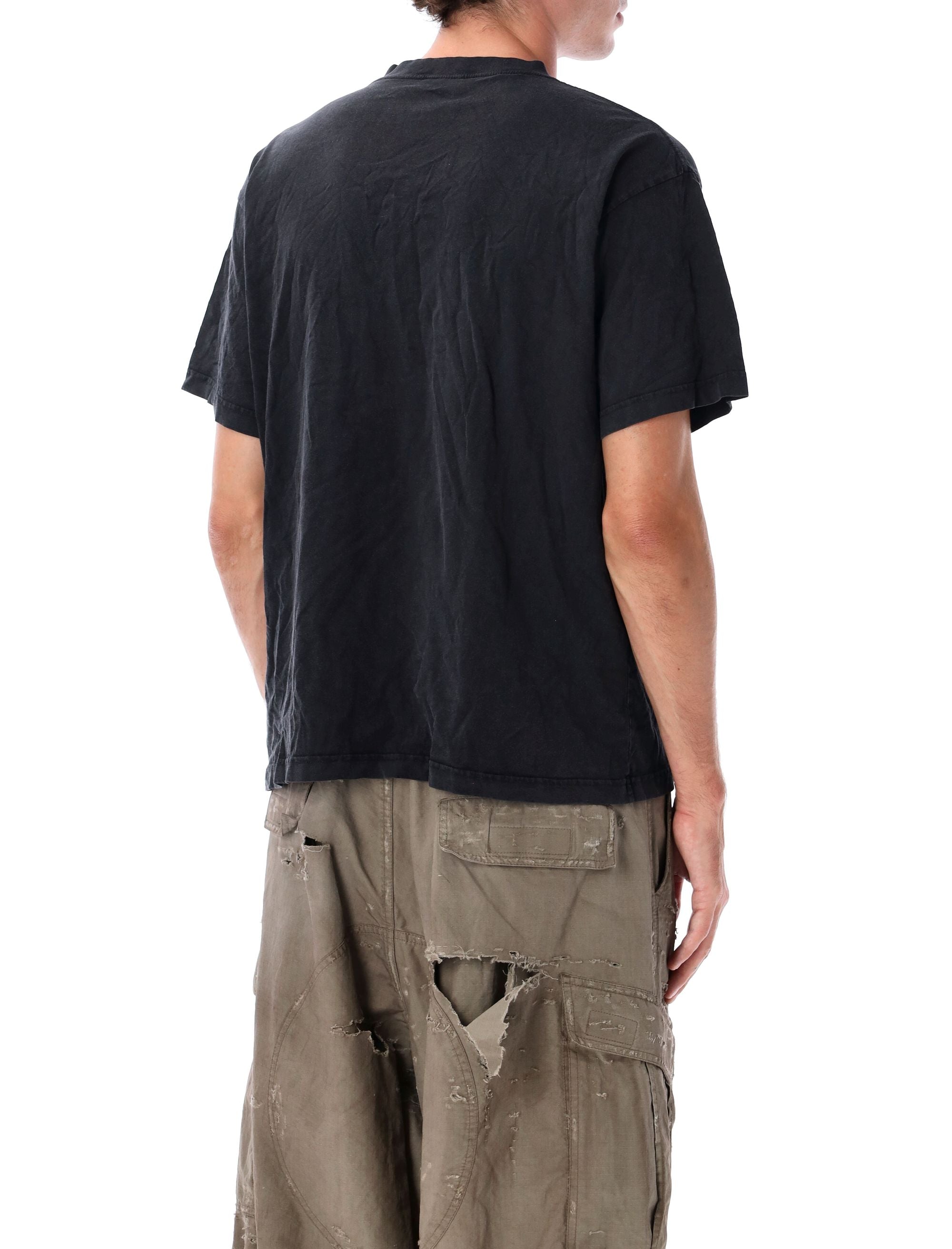 Balenciaga Standard black faded regular fit logo t-shirt Washed Cotton