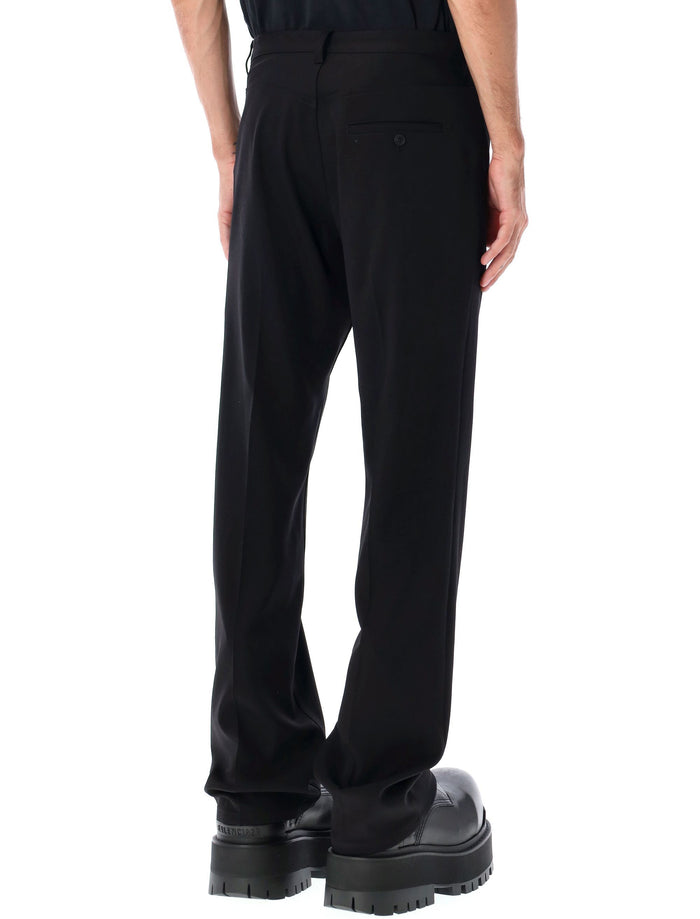 Balenciaga straight fit stretch twill tailored pants Black Wool
