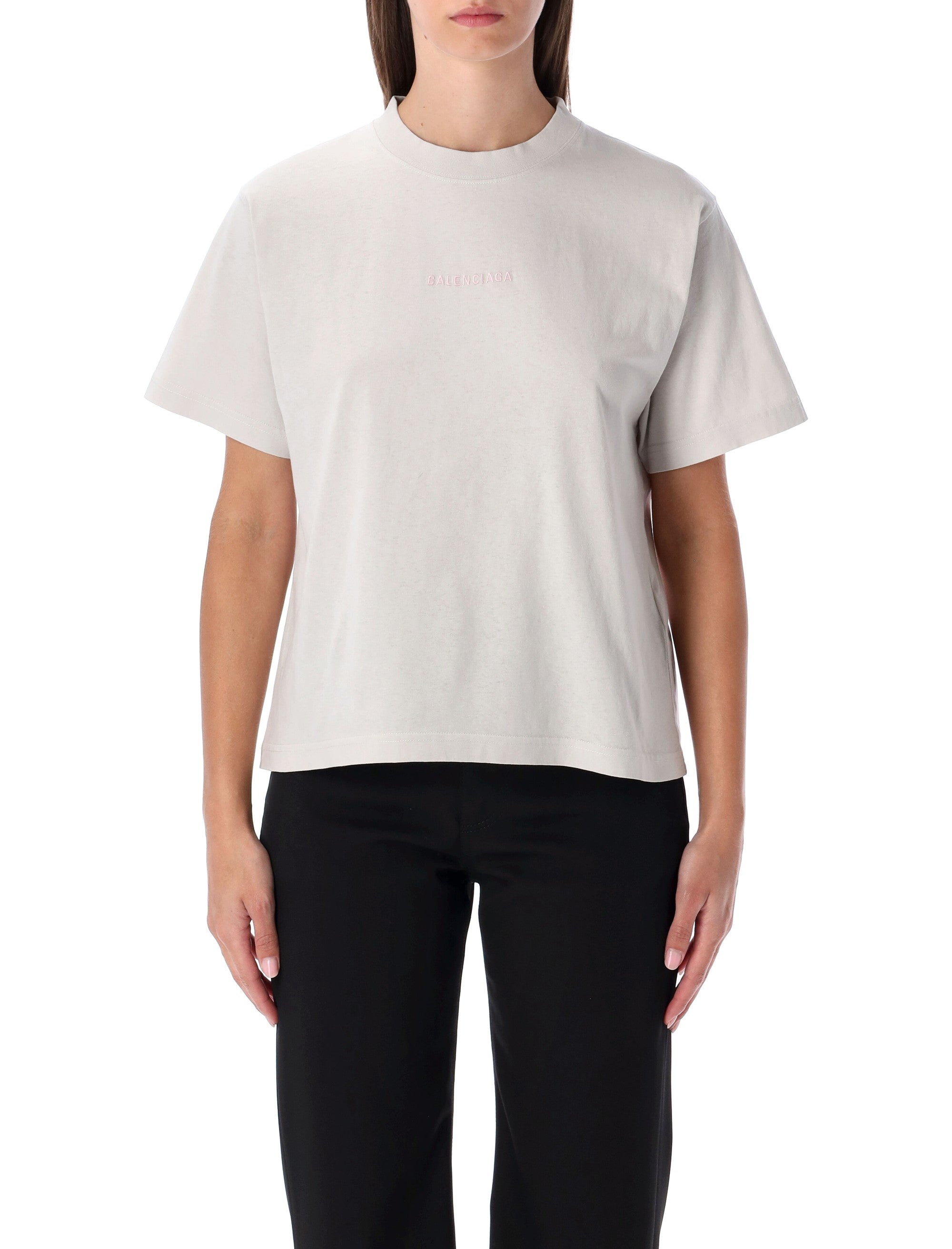 Balenciaga Dirty White Medium Fit T-shirt Cotton