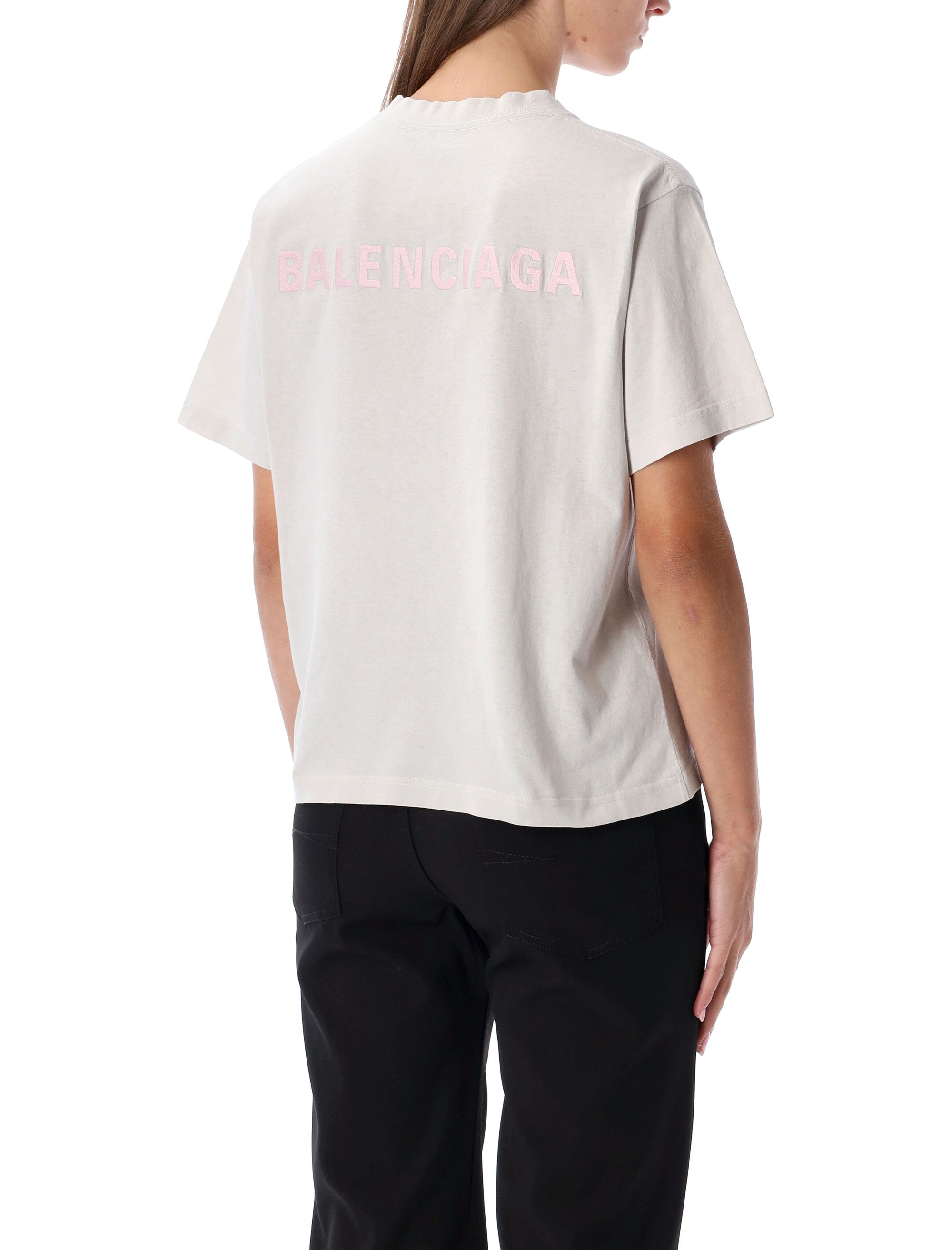 Balenciaga Dirty White Medium Fit T-shirt Cotton