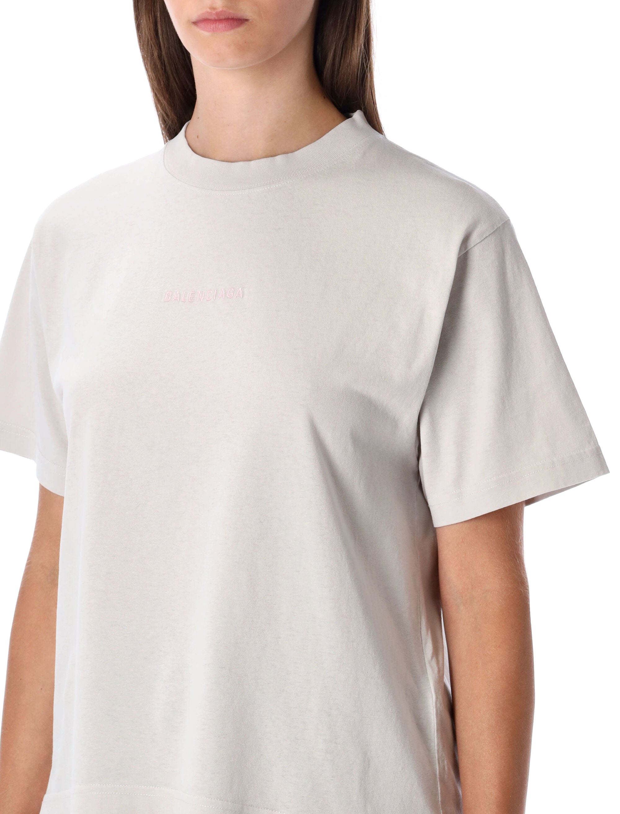 Balenciaga Dirty White Medium Fit T-shirt Cotton