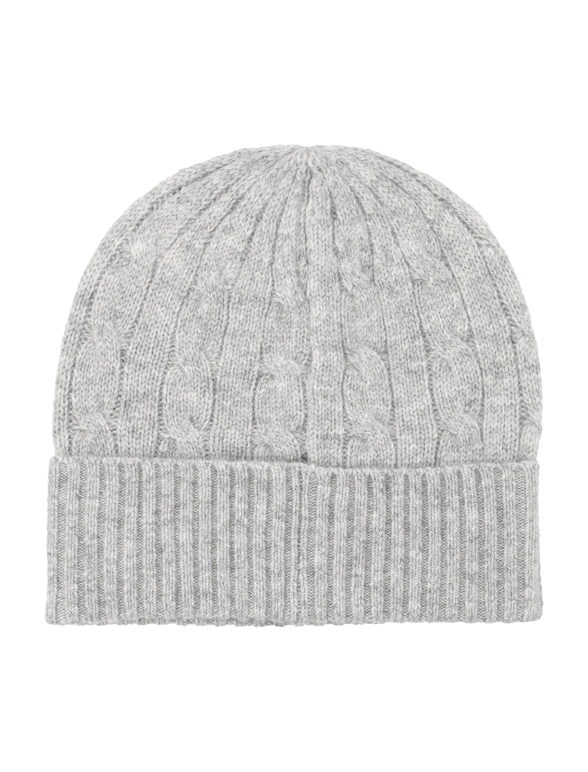 Polo Ralph Lauren Cable Wool-Cashmere Beanie Soft Grey Hat