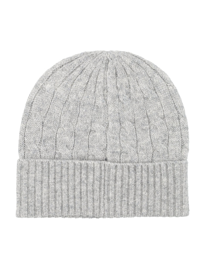 Polo Ralph Lauren Cable Wool-Cashmere Beanie Soft Grey Hat