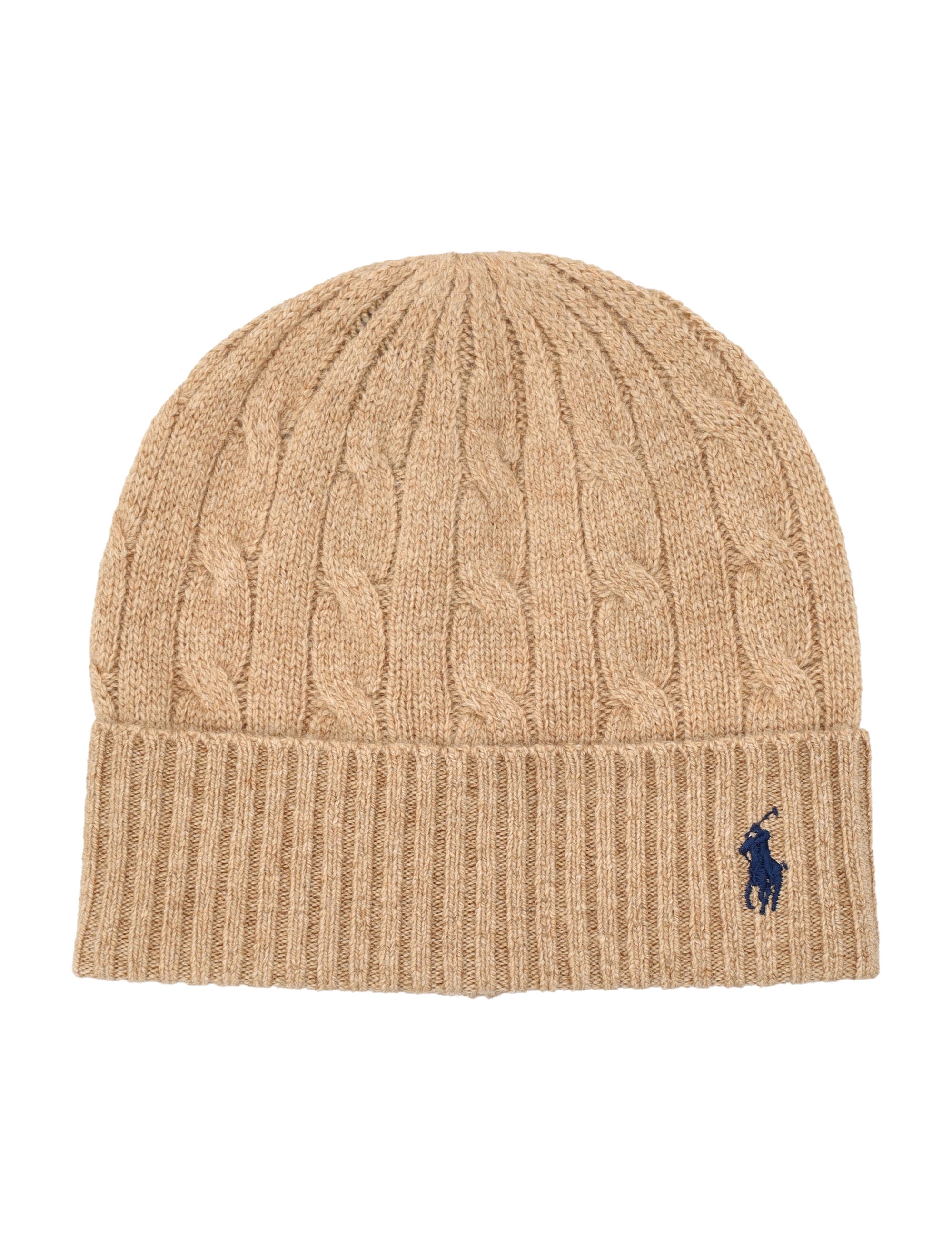 Polo Ralph Lauren Cable Wool-Cashmere Beanie Camel Hat