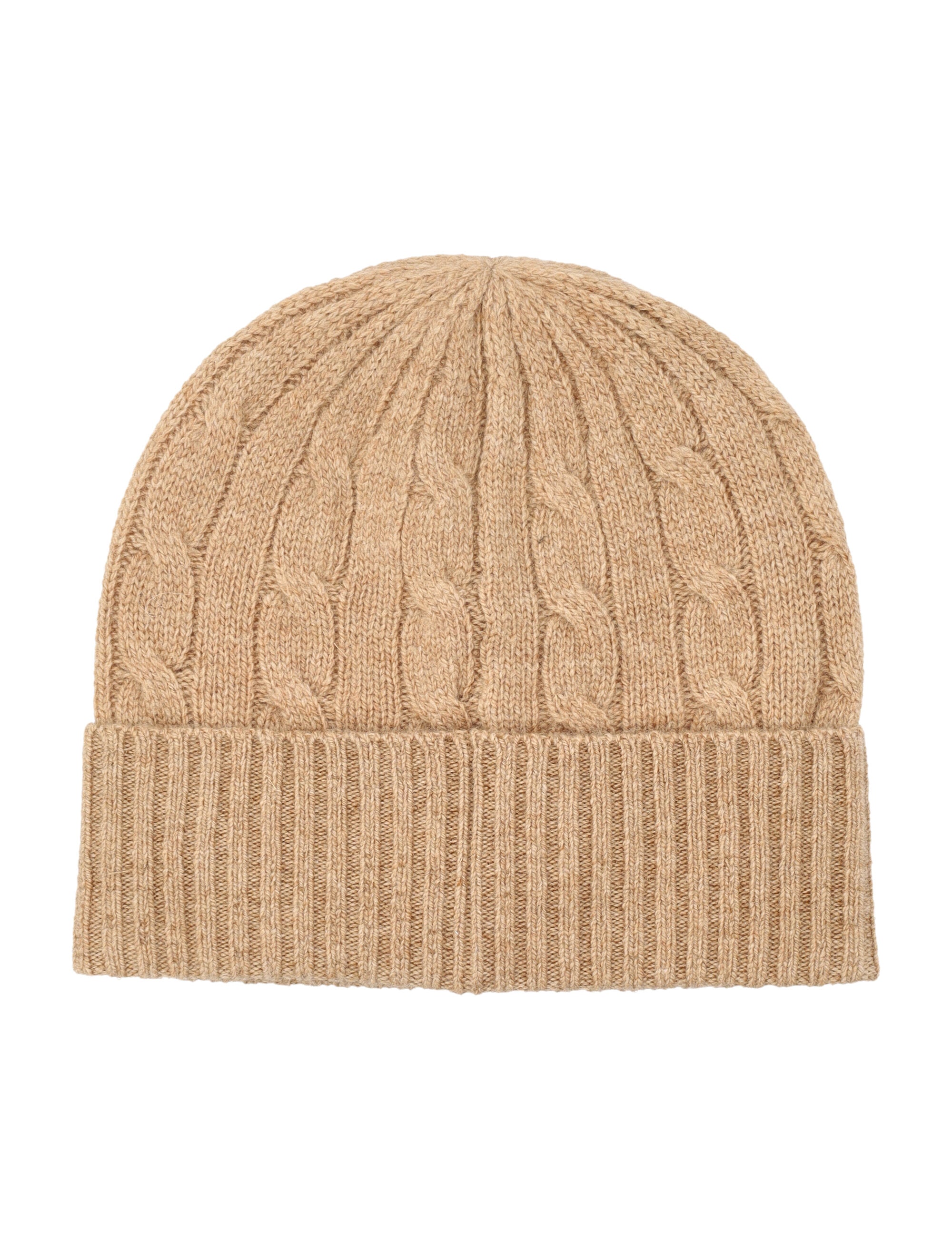 Polo Ralph Lauren Cable Wool-Cashmere Beanie Camel Hat