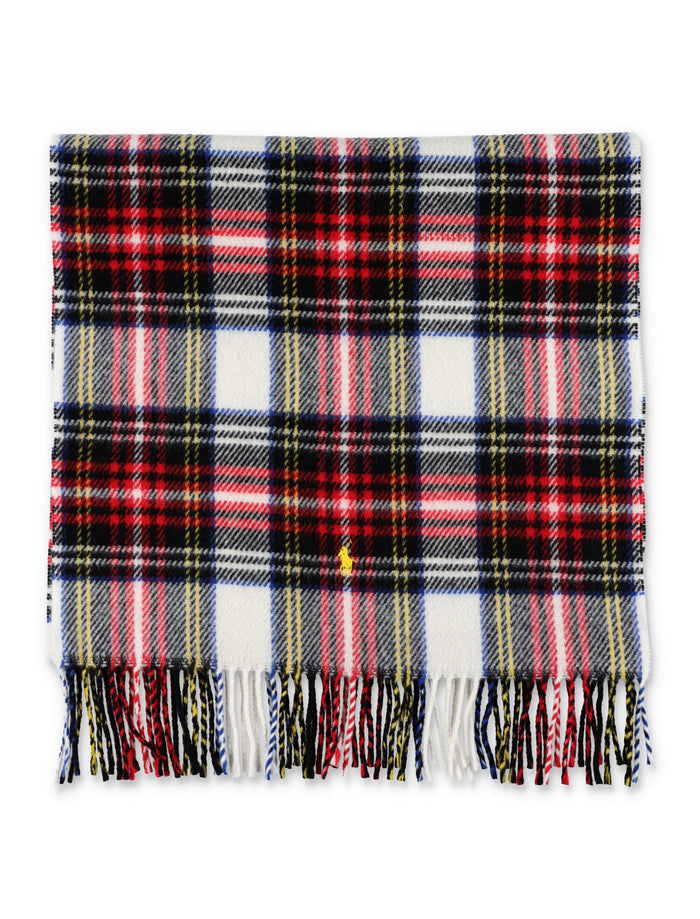 Polo Ralph Lauren recycled wool tartan scarf with logo Red Check