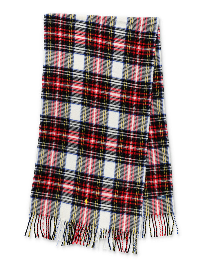 Polo Ralph Lauren recycled wool tartan scarf with logo Red Check