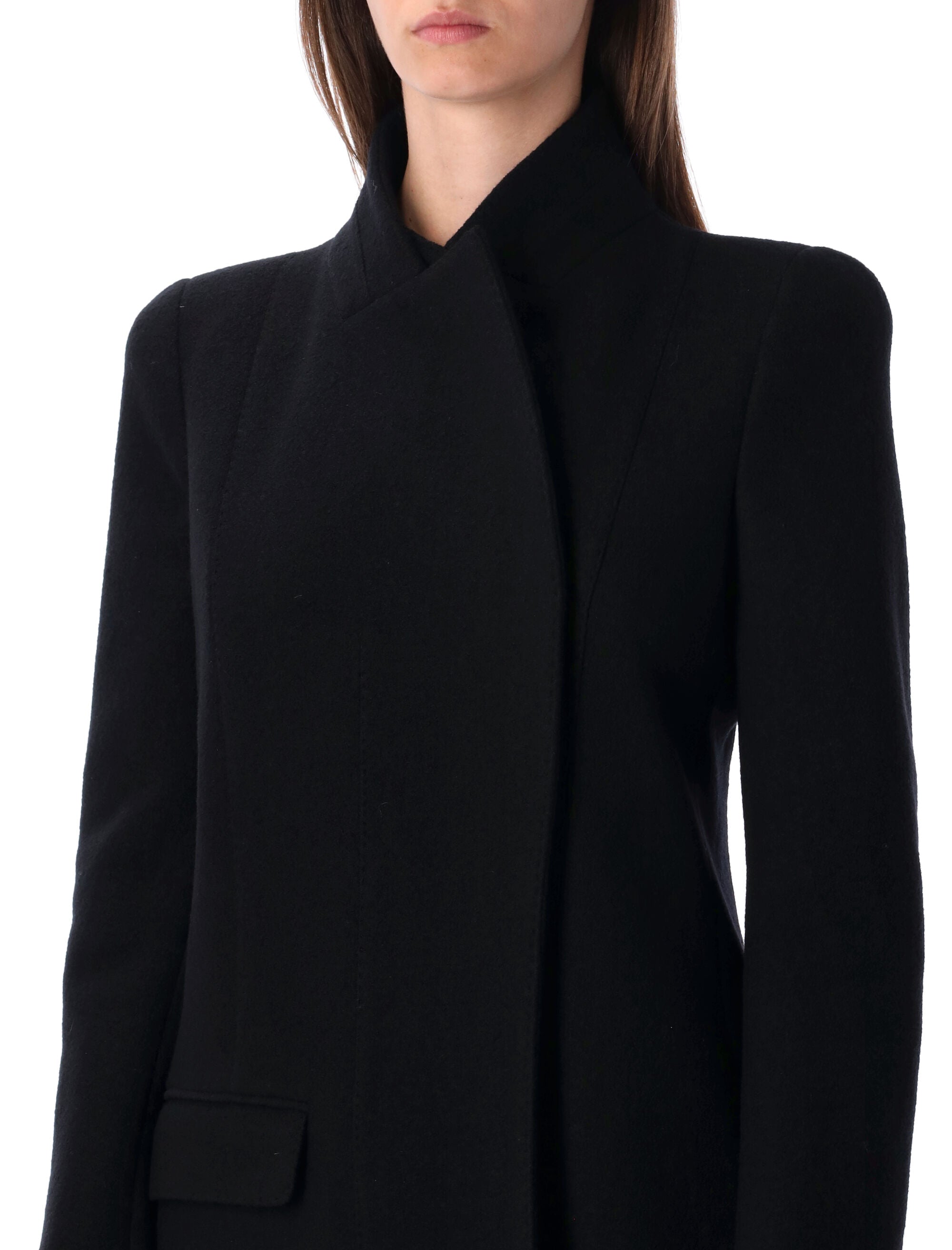 Tom Ford Long Wool Coat Blac Black Lining