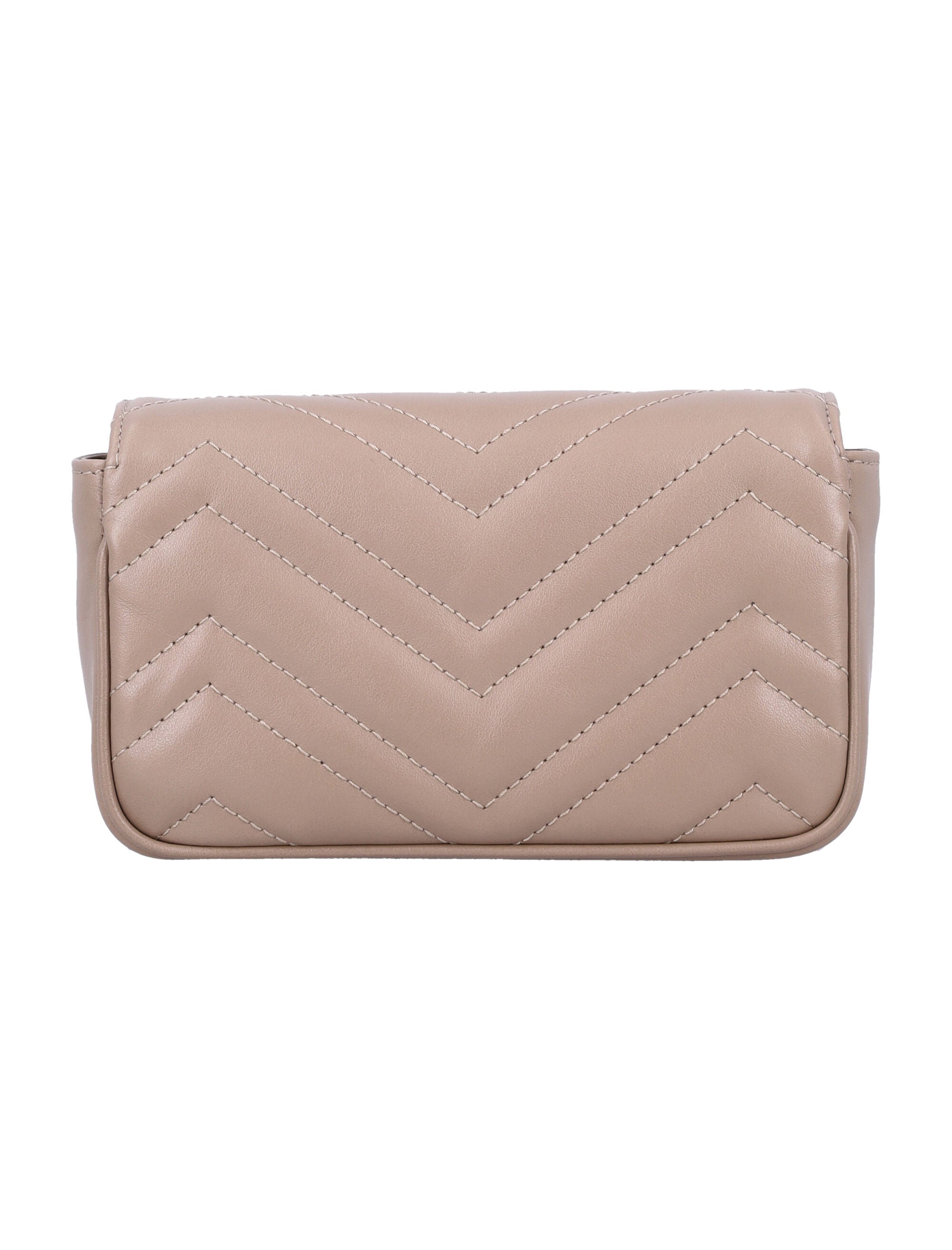 Gg Marmont Mini Bag Taupe Calf Skin Shoulder
