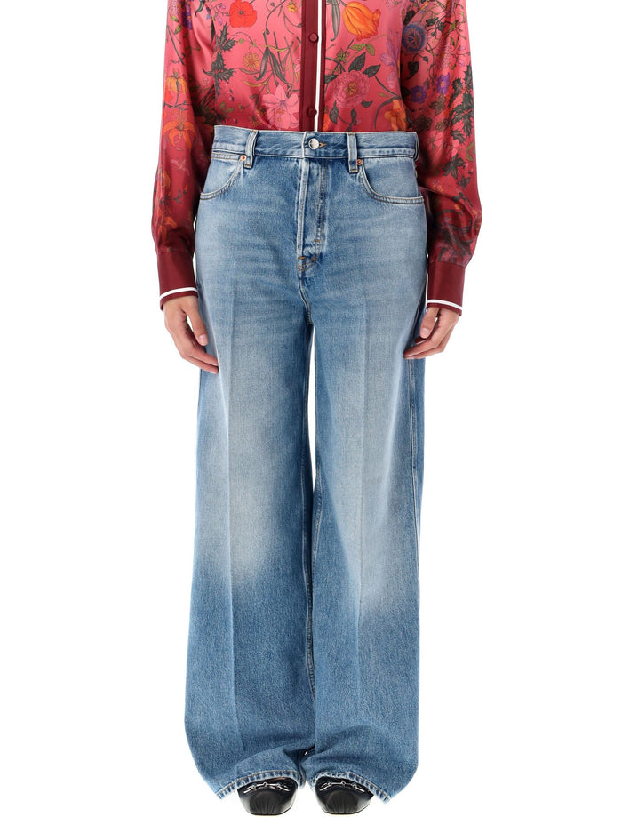 Wide leg jeans Light Blue Cotton