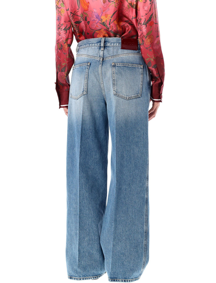 Wide leg jeans Light Blue Cotton