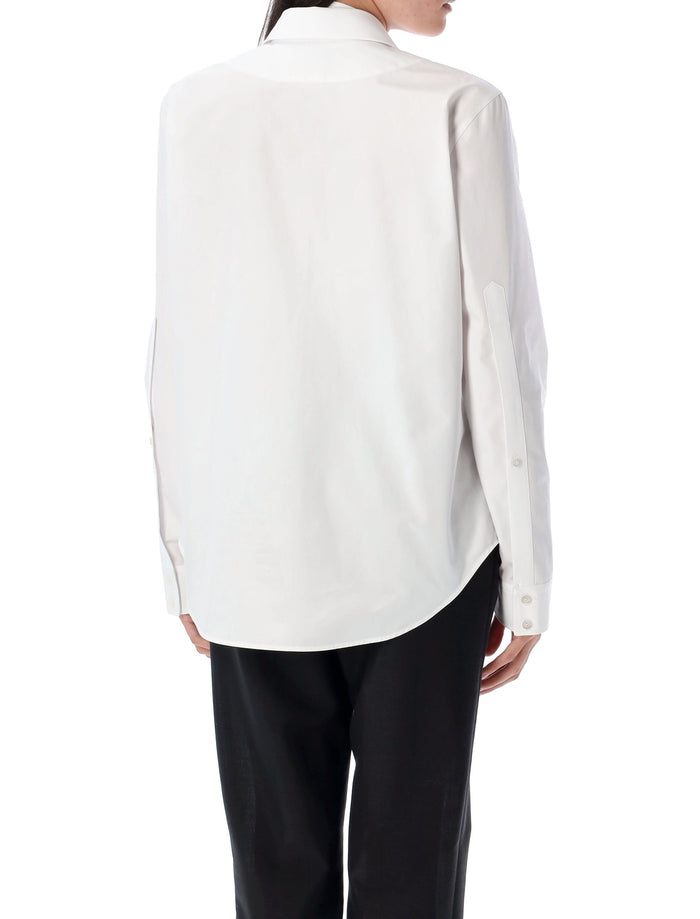 Cotton poplin shirt with Horsebit White