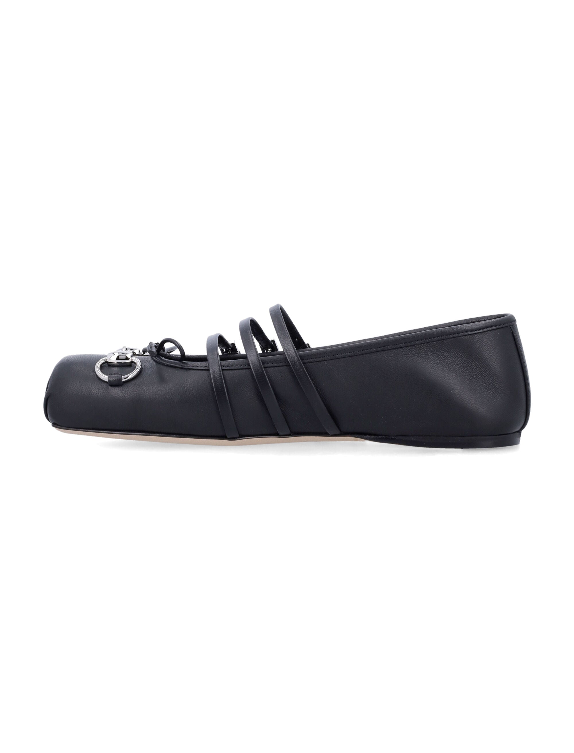 Horsebit nappa ballerina Black Lamb Flat Shoes