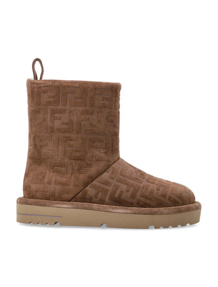 Fendi Après Chic FF embossed suede boots Tobacco + Milk Calf Leather Inside